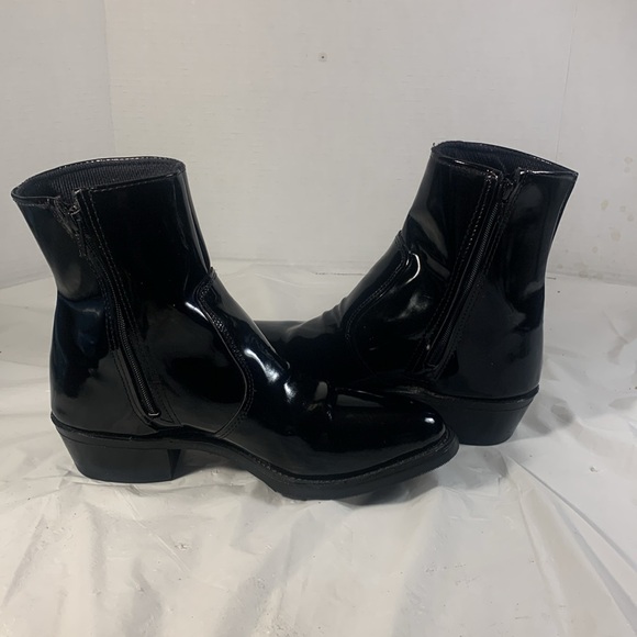 Durango Women’s Black  Patent Leather Western Chic Side Zip Y2K Ankle Boots - Picture 7 of 11